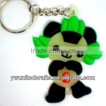 Cute Cartoon Panda Silicone Keychain Key Ring