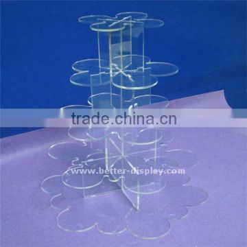 clear acrylic heart shape cake stand for wedding