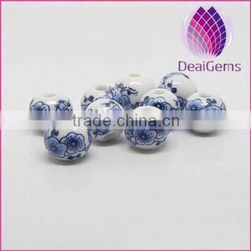 12 mm blue plum flower ceramic beads scattered beads