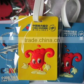 factory direct funny cartoon shaped soft pvc luggage tag