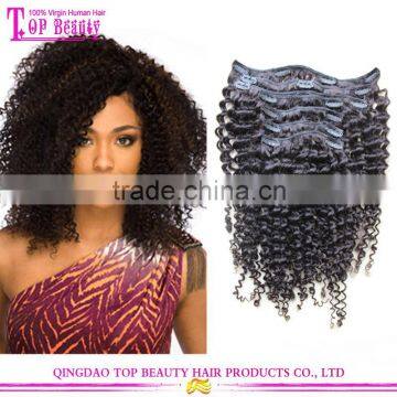 Supplier Best Selling Brazilian Remy Human Kinky Curly Clip In Hair Extension For Black Women