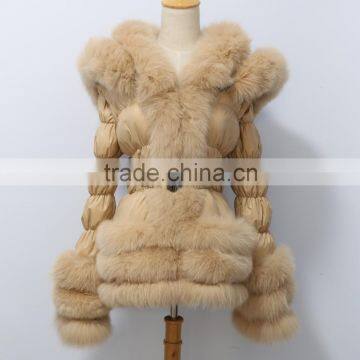 fashion women real fur down coat from China