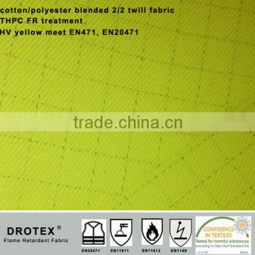 Fluorescence Yellow Flame Retardant Fabric EN11612, EN1149, EN20471, EN471