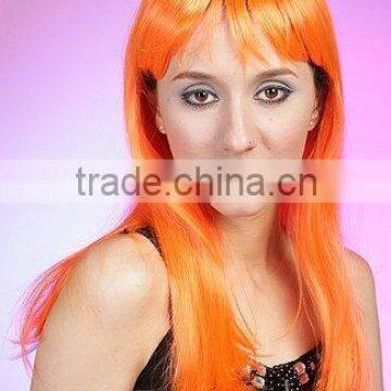 Synthetic Cosplay wigs and party wig, yellow color costume wigs