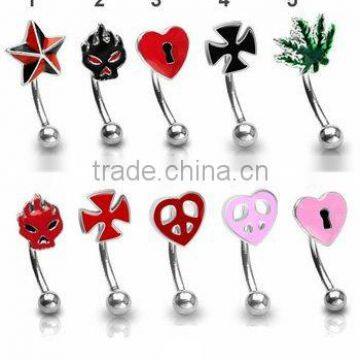 epoxy Logo eyebrow ring body piercing jewelry