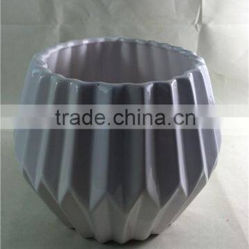 New Rattan glazed ceramic flower pot with a basin