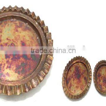 Royal Charger Plates, Copper Antique Charger Plates