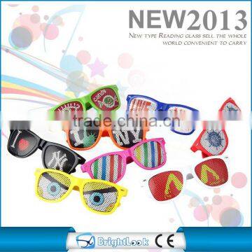2014 Custom sunglasses ,custom flag logo pinhole sticker sunglasses ,nightclub party glasses