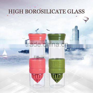 China handblown 500ml glassware pyrex glass fruit juice bottle