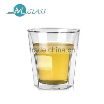 Hot sale unbreakable 200ml double wall glass beer cup N6029