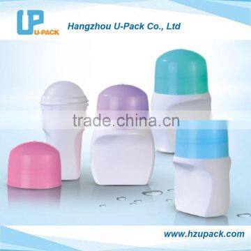 empty refillable plastic 60ml deodorant bottles with plastic roller ball