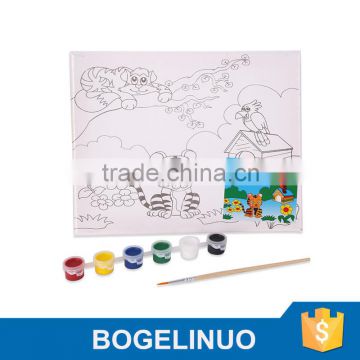 25x30cm Kids Canvas Painting Set With 6 Acrylic Paints and Brush