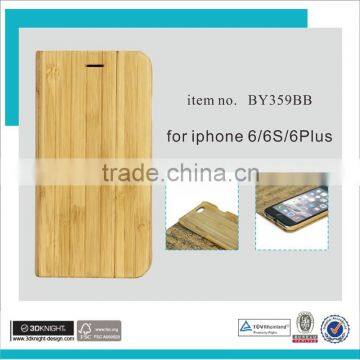 Case for IPhone 6 Flip Wooden Mobile Phone Case Blank Back Cover Rose photo-3