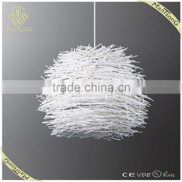 High Quality Eco-friendly white hanging rattan wicker pendant lamp CE/VDE/UL