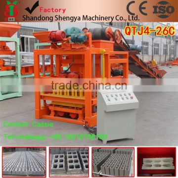 Shengya QTJ4-26C semi automatically baking-free concrete clay block making machines China product