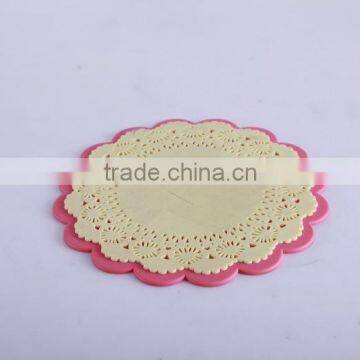 Flower Shape Custom Rubber Drink Coasters Silicone Mat