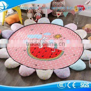 2017 Hot sale cartoon rabbit&watermelon kids Flower Shape Mats