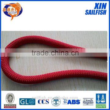 11mm 32 strand red polyester double braided rope from shanghai