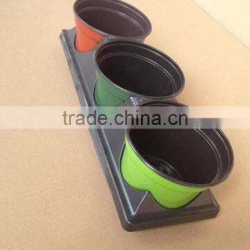 Custom High Quality PS Material Blister Process Plastic Flower Potted Plant Tray 3 Pack photo-2
