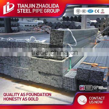 JIS G3446 square galvanized square pipe price list from Tianjin manufacture