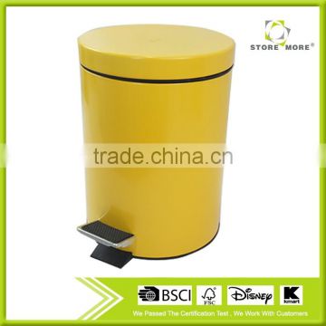 Round colored decorative pedal bin for 12L