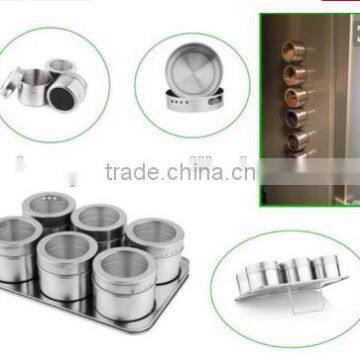 Amazon Hot Selling 9 Pieces Stainless Steel Magnetic Spice Container photo-3