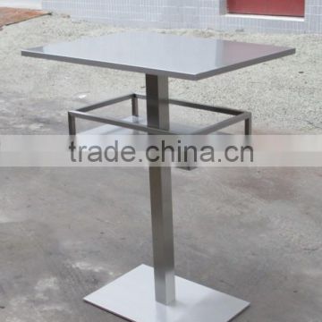 high quality brushed stainless steel cocktail bar table double layer LQ- BT204B