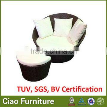 With Cushion Leisure Bench PE Rattan Chair Enjoy Sunshine Lounge