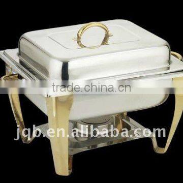 Luxary Gold-plated Stainless Steel Rectangular Roll Top Chafing Dish