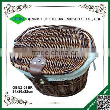 2015 Cheap White Bicycle Wicker Basket With Lid photo-3