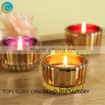 gold mercury glass votives Mirror effect Small glass Tealight holder Glass