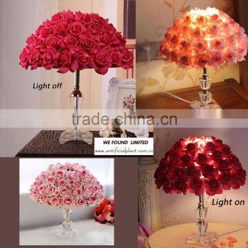 WEFOUND Romantic Wedding Roses Led Decoration Flower Light Candlestick photo-3