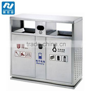 High Quality Outdoor Metal Recycle Trash Bin photo-4