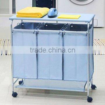 Wheeled Style and Hotel Usage Laundry Trolley Laundry Hamper With Ironing Board