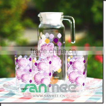 7pcs Drink Glass Set 1L Glass Jug Tableware Water Glass photo-2