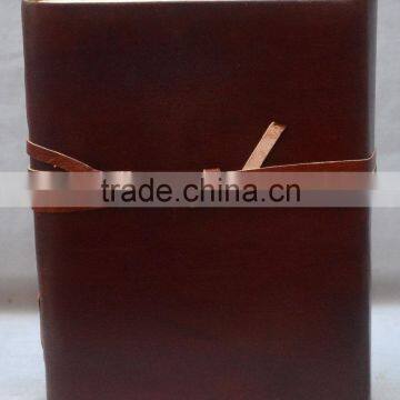 Handmade Vintage Strip Closer Torn Flap Leather Journal photo-2