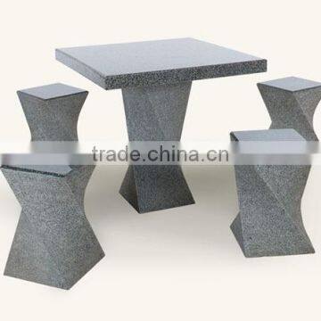 Dark Grey Stone Garden Table