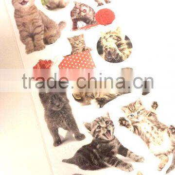 Cat Design Sticker, Lovely Cat Sticker for Decoration, Vivid Animal Decorative Shinny Glitter Sticker photo-3