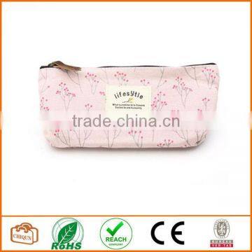 Flower Floral Pencil Pen Case Cosmetic Makeup Bag Pink