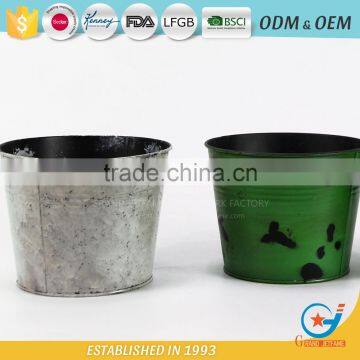 Garden Iron and Zinc Powder Coated Beautiful Flower Bucket Galvanized Buckets for Flowers