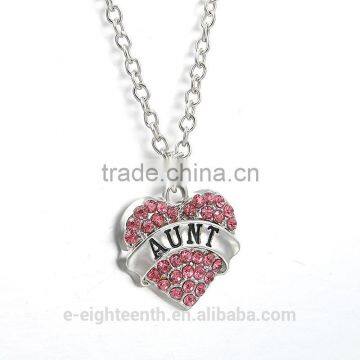 2016 Cheap Hot Crystal Love Heart Pendent Necklace Fashion Family Xmas Gifts Jewelry photo-4