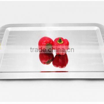 Stainless steel rectangle bar restaurant kitchen serving tray- food tray-meat tray standard