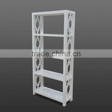 Bookcase Modern White Colour Mahogany Wood Furniture photo-2