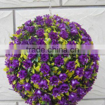 Hanging Plastic Artificial Flower Ball 30CM Purple Rose Ball