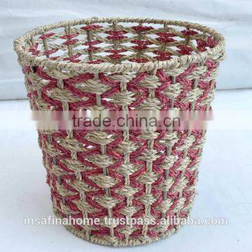 Round sea grass storage basket