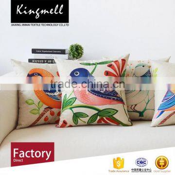 Custom Birds' Twitter and Fragrance of Flowers Digital Printed Cotton Linen Cushion Cover photo-2