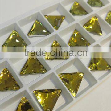 Triangel Shape Flat Back Sew on Crystal Stones Glass Loose Beads for Jewelry Making photo-2