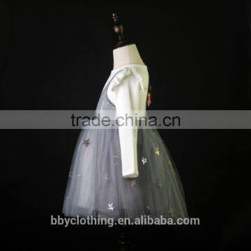 Flower Girls Dress Embroidered Sequin 2017 Summer Princess Party Dresses Kids Clothes Size 4-8 photo-2