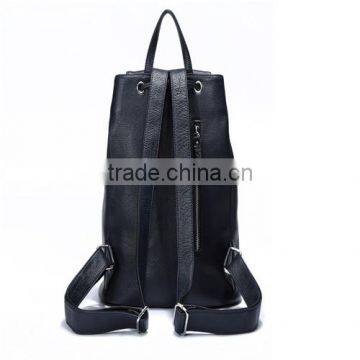 Wholesale Black Color Womens Genuine Leather Backpack photo-2