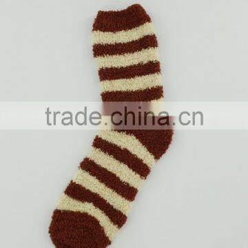 Red Strip Microfiber Cozy Indoor Home Socks Women photo-6